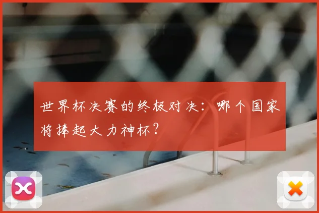 世界杯决赛的终极对决:哪个国家将捧起大力神杯?